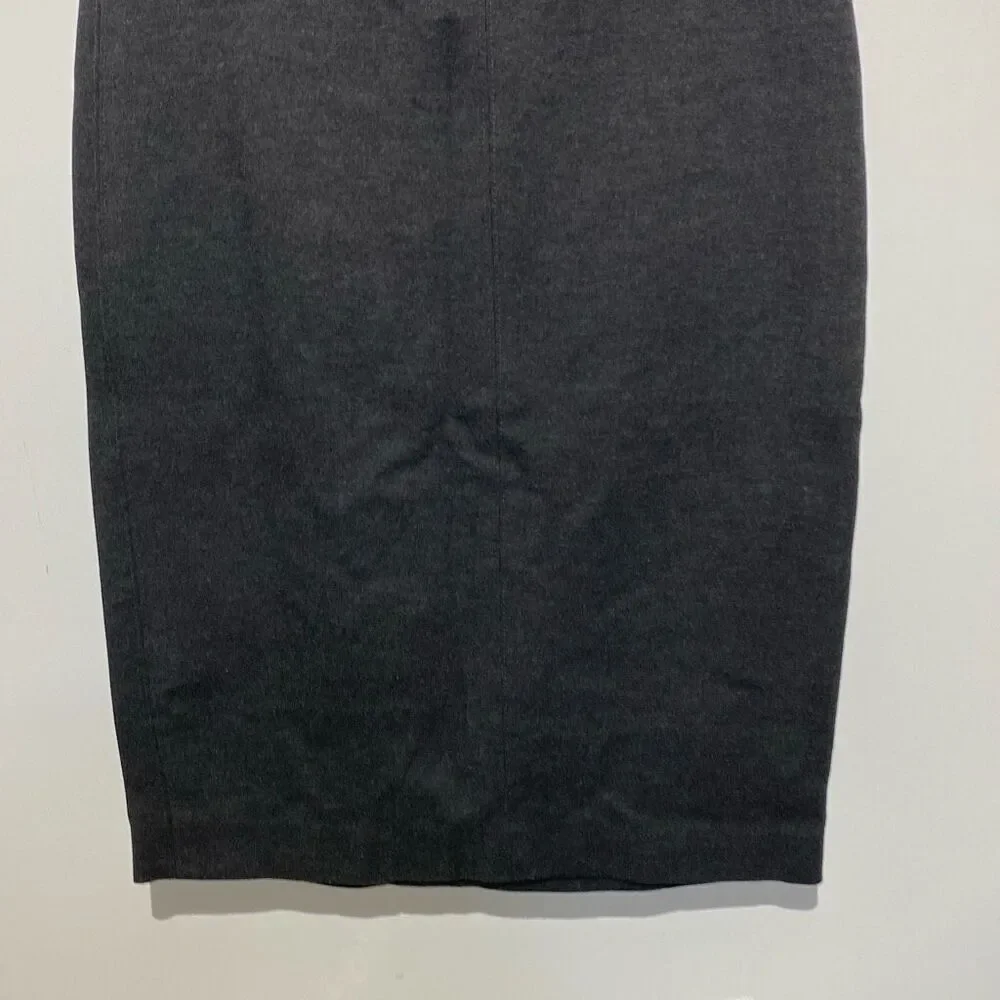Tahari Women's Dark Gray Solid Stretch Blend Pencil Skirt‎ Size Medium